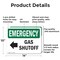 Signmission Gas Shutoff (Left Arrow) With Symbol, 14 in W x Rectangle, Aluminum OS-2PACK-EM-A-1014-L-10388 - alternate 4